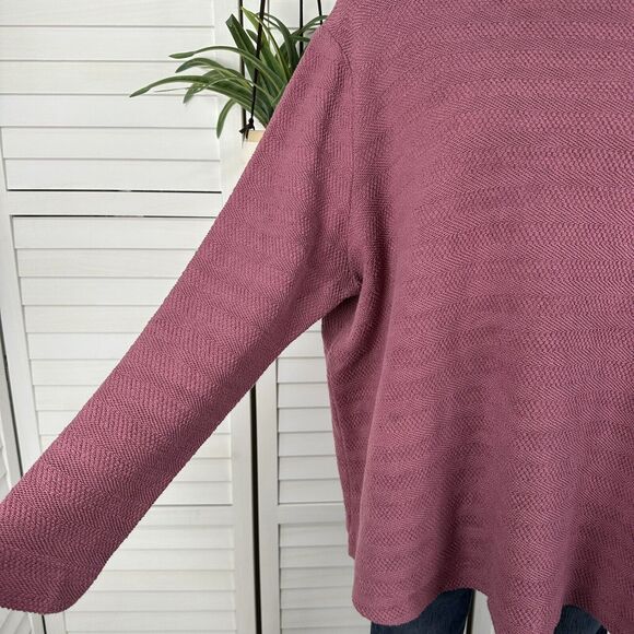 WoolOvers Textured Pullover Sweatshirt Top Pink Cotton Long Sleeve Plus Size XXL - Picture 4 of 12